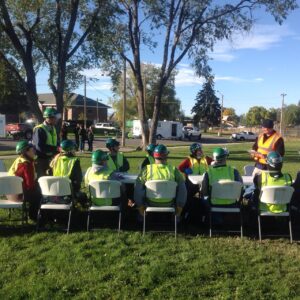 Bountiful CERT volunteers gathered outdoors for a briefing